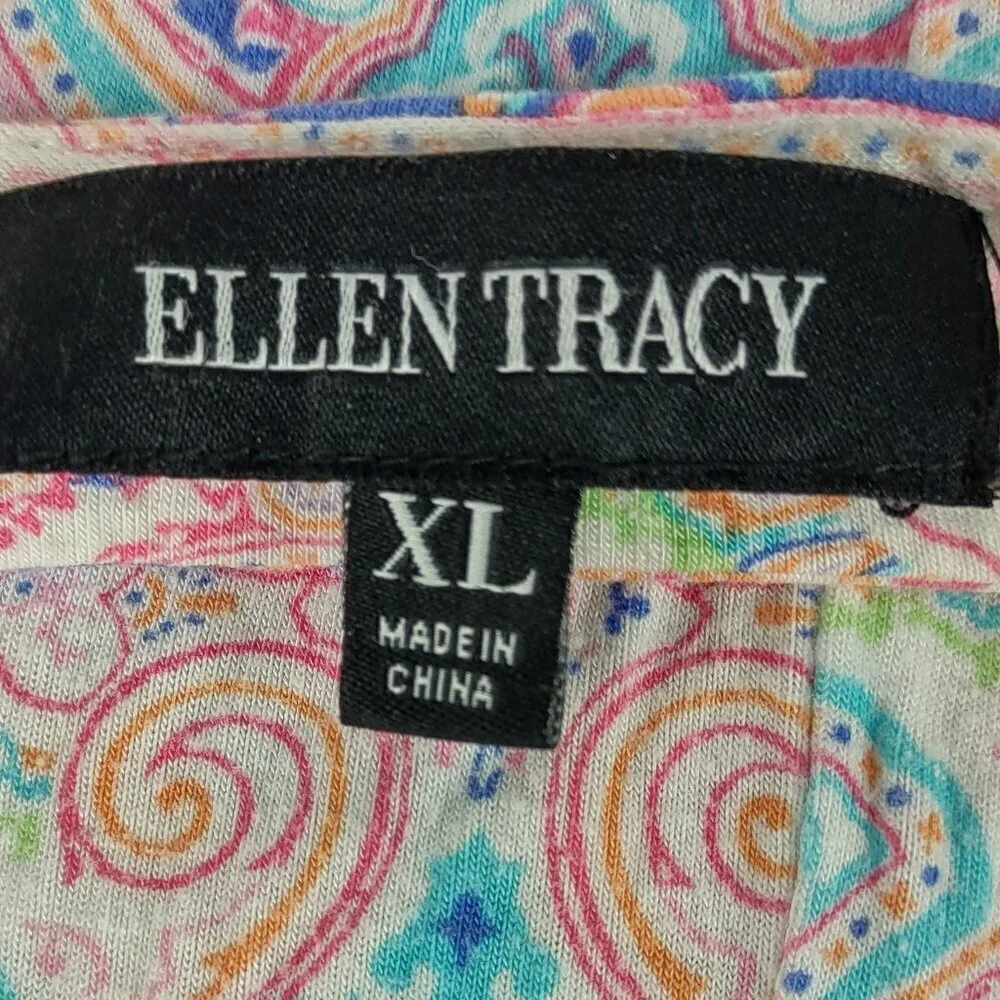 Ellen Tracy Women's Open Back Lightweight Multicolor Sleeveless Midi Dress XL - Picture 11 of 12